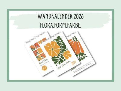 Floraler Wandkalender 2026 Midcentury Stil